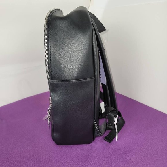 Steve Madden Backpack Black med faux Leather -Front Pockets School, carryon - Picture 5 of 7